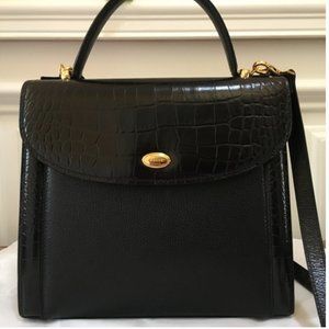 SOLD Bally Embossed Leather top handle bag with dust bag